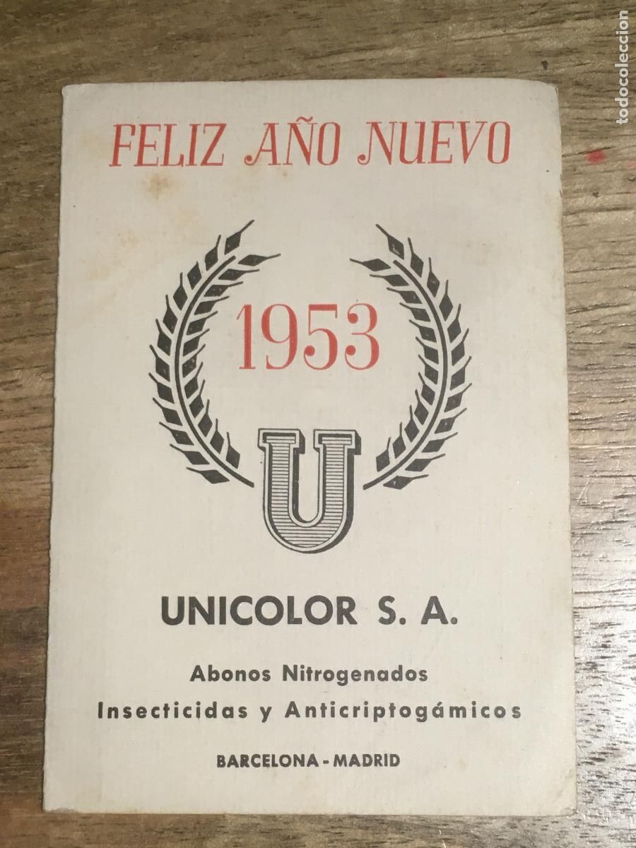 Coleccionismo Calendarios: unicolor calendario original 1953 diptico