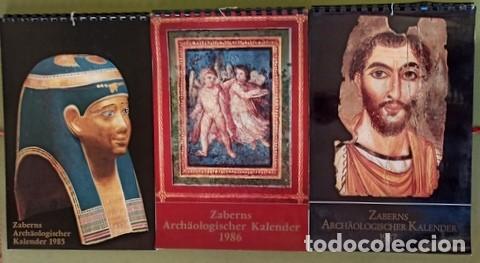 Coleccionismo Calendarios: Zaberns Arch&auml;ologischer Kalender 1985, 1986, 1987. 3 CALENDARIOS DE PARED DE ARQUEOLOG&Iacute;A ZABERNS