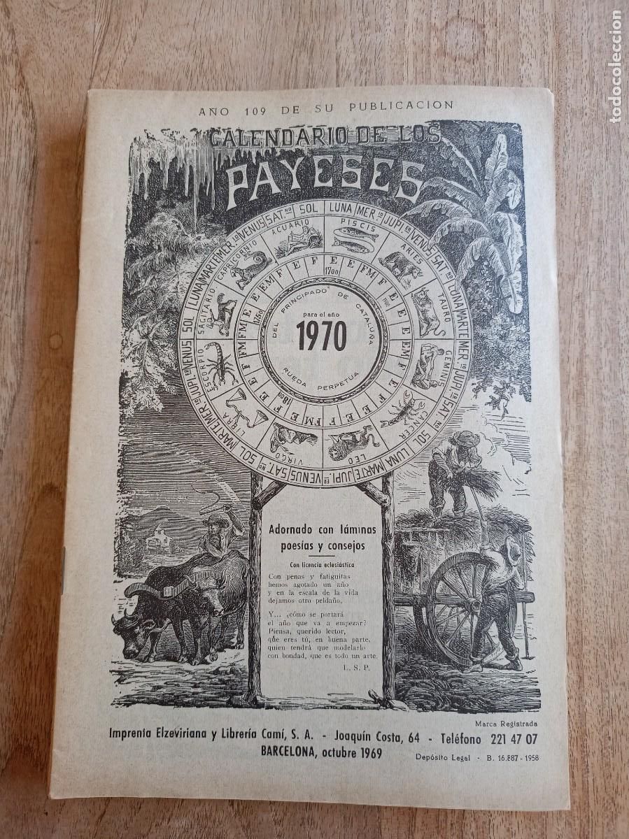 Coleccionismo Calendarios: CALENDARIO DE LOS PAYESES 1970