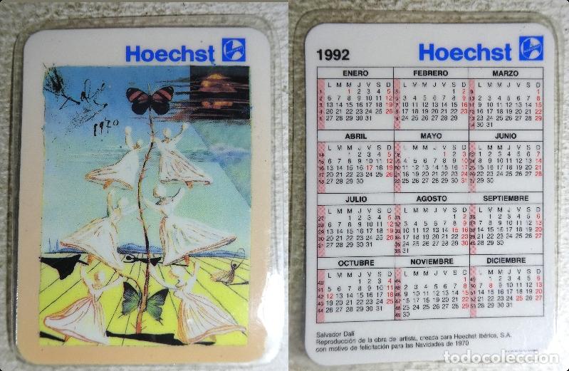 Coleccionismo Calendarios: Calendario Publicidad HOECHST 1992 con ilustraciones de Dal&iacute;