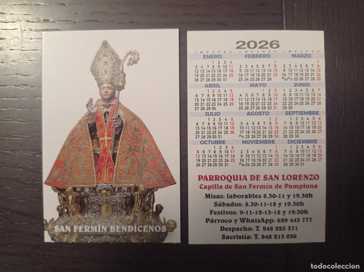 Coleccionismo Calendarios: CALENDARIO PUBLICITARIO. PARROQU&Iacute;A DE SAN LORENZO. CAPILLA DE SAN FERM&Iacute;N. PAMPLONA. A&Ntilde;O 2026