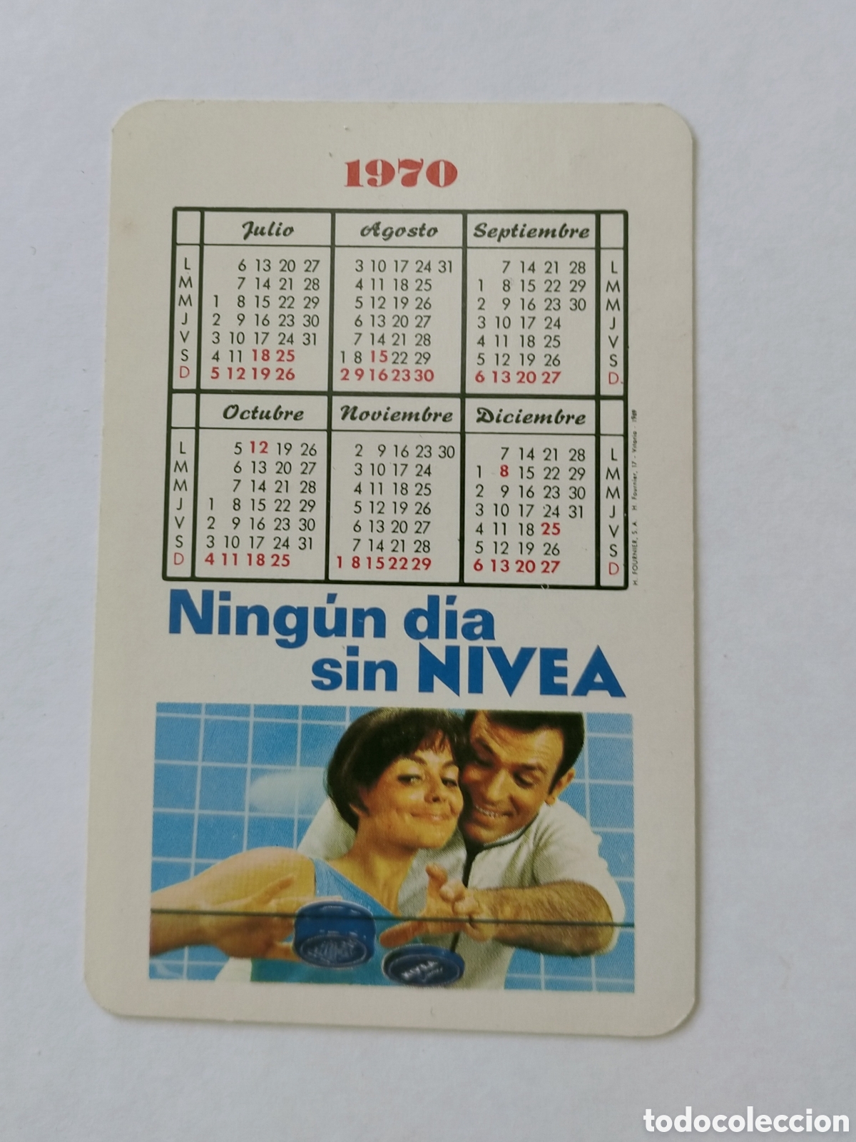 Colecionismo Calend&aacute;rios: Calendario fournier 1970 Nivea