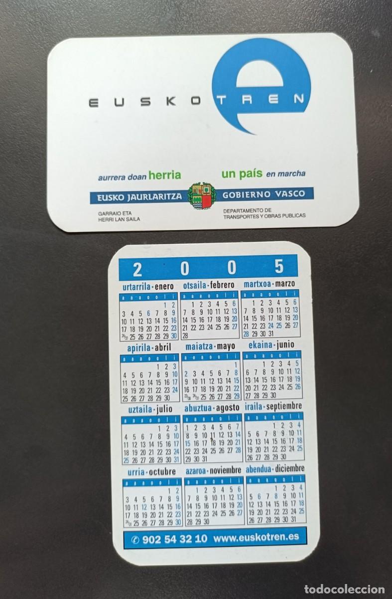 Coleccionismo Calendarios: CALENDARIO BOLSILLO - A&Ntilde;O 2005 - EUSKOTREN EUSKO TREN - FERROCARRILES VASCOS