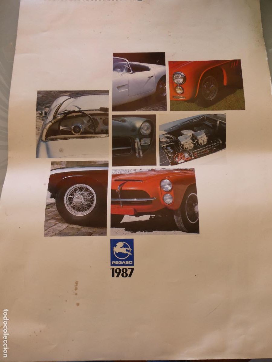 Coleccionismo Calendarios: GRAN CALENDARIO ALMANAQUE A&Ntilde;O 1987. COCHES PEGASO. LIMITADO NUMERADO. 67X48CM. 580GR