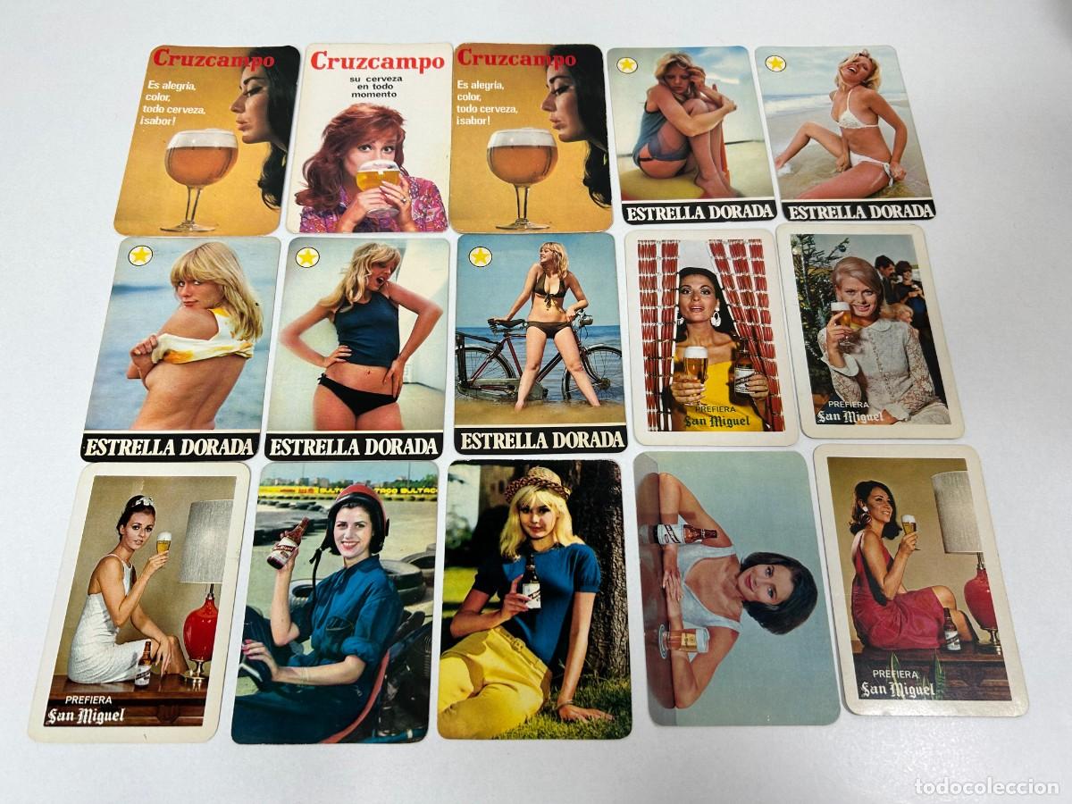 Coleccionismo Calendarios: LOTE 15 CALENDARIOS PUBLICIDAD CERVEZA CRUZCAMPO,ESTRELLA DORADA Y SAN MIGUEL