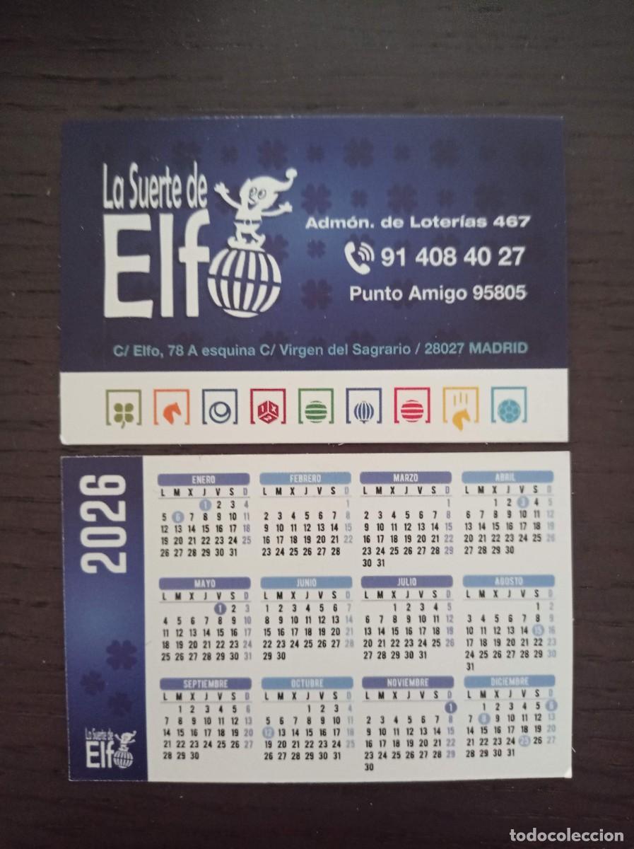 Coleccionismo Calendarios: CALENDARIO PUBLICITARIO. LOTER&Iacute;AS LA SUERTE DE ELFO. A&Ntilde;O 2026