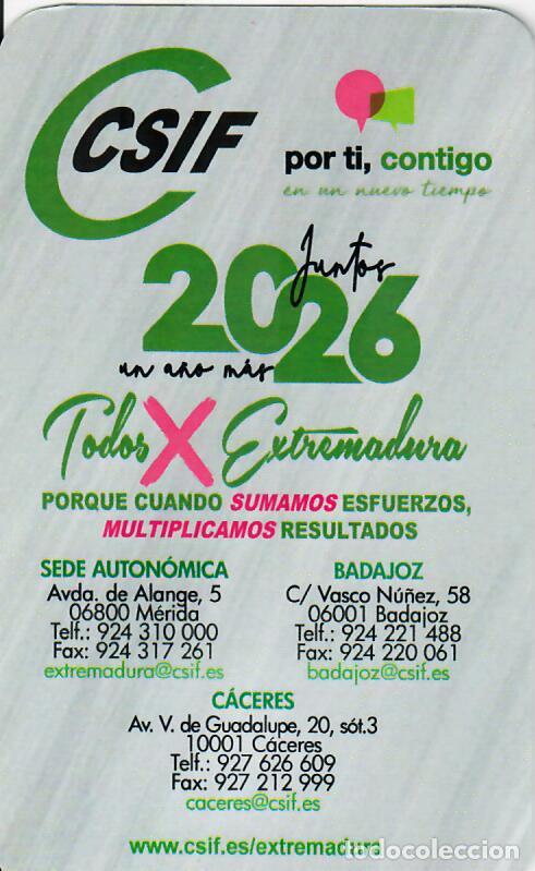 Coleccionismo Calendarios: CALENDARIO DE PUBLICIDAD TR&Iacute;PTICO - A&Ntilde;O 2026 - SINDICATO CSIF