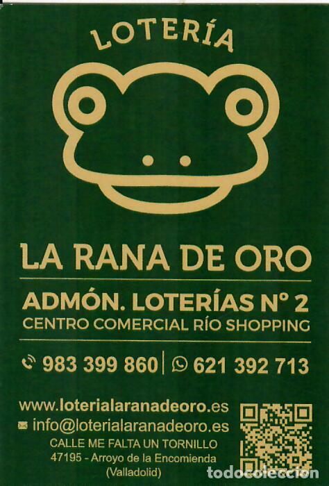 Coleccionismo Calendarios: CALENDARIO DE PUBLICIDAD - A&Ntilde;O 2026 - LOTERIA LA RANA DE ORO