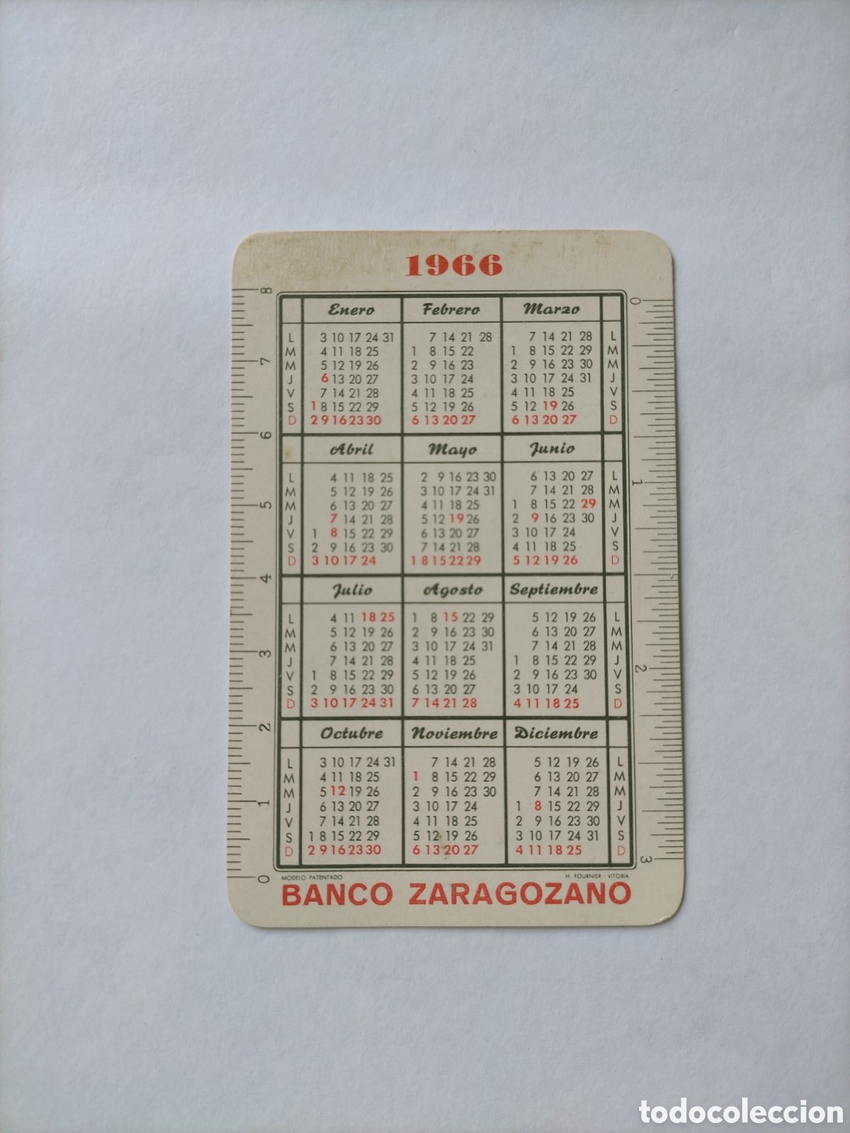 Coleccionismo Calendarios: Calendario fournier 1966 67 banco Zaragozano