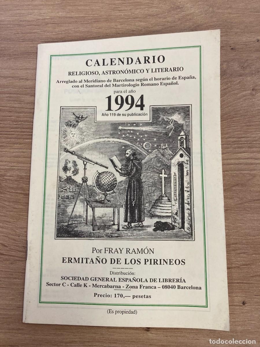 Coleccionismo Calendarios: Calendario religioso, astron&oacute;mico y literario Para el a&ntilde;o 1994 Fray Ram&oacute;n