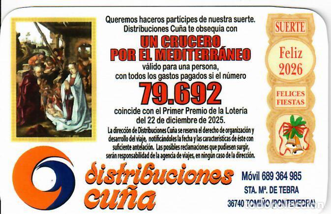 Coleccionismo Calendarios: CALENDARIO DE PUBLICIDAD - A&Ntilde;O 2026 - DISTRIBUCIONES CU&Ntilde;A - LOTER&Iacute;A