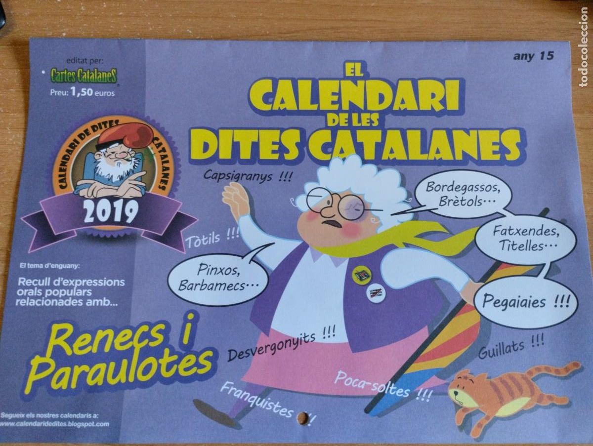 Coleccionismo Calendarios: Calendari de les dites catalanes. 2019