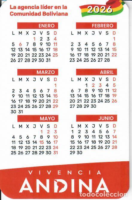 Coleccionismo Calendarios: CALENDARIO DE PUBLICIDAD - A&Ntilde;O 2026 - VIVENCIA ANDINA