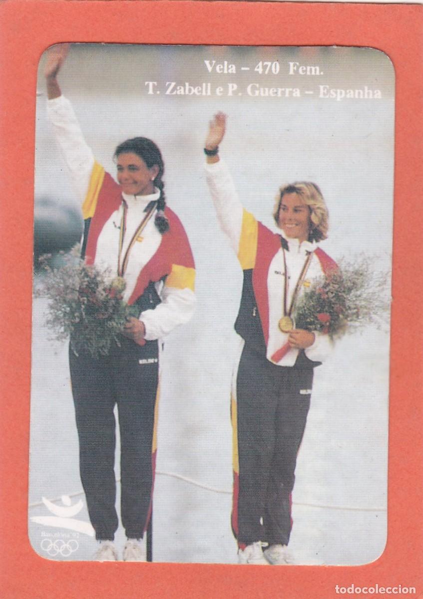 Coleccionismo Calendarios: CALENDARIO PORTUGAL 1993 - XXV JUEGOS OLIMPICOS - VELA 470 FEM. - TERESA ZABELL Y P. GUERRA (ESPA&Ntilde;A)