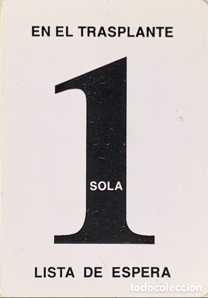 Coleccionismo Calendarios: Calendario de bolsillo. En el Trasplante 1 SOLA lista de espera. Asociacion Nacional. 1994.