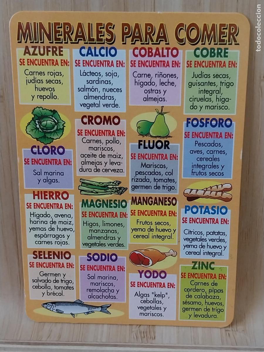 Coleccionismo Calendarios: ILUSTRACION MINERALES PARA COMER CALENDARIO 2002 PUBLI PARAFARMACIA PARLA REF RR 98