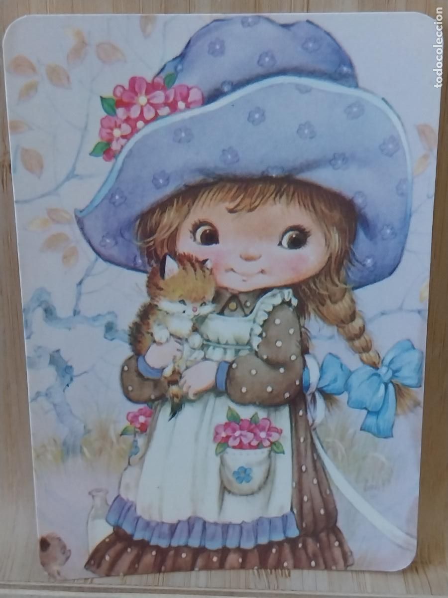 Colecionismo Calend&aacute;rios: NI&Ntilde;A GATO ILUSTRACION CALENDARIO 1986 PUBLI AUTO ESCUELAS OPORTO REF CLB 1020