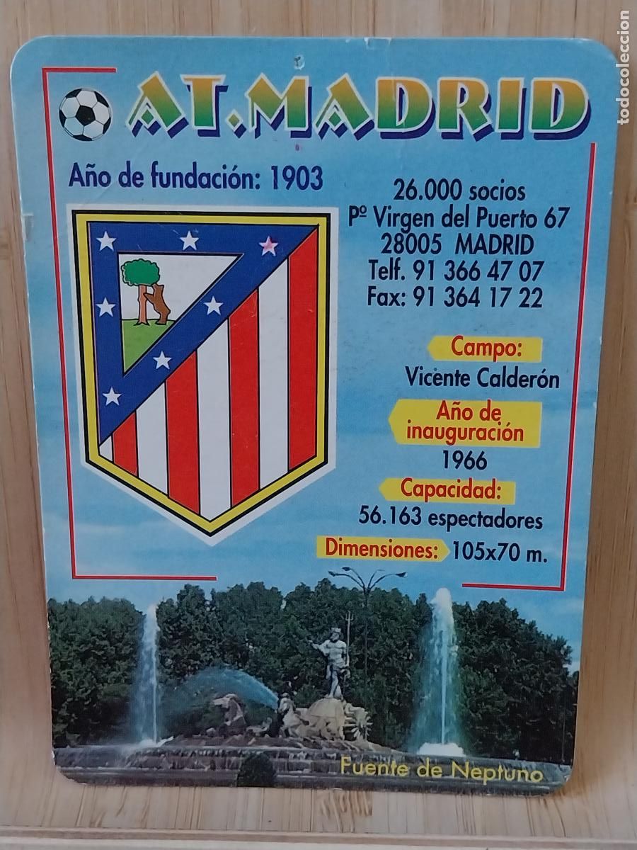 Coleccionismo Calendarios: ATLETICO MADRID AT NEPTUNO CALENDARIO 2001 PUBLI BAR PINCHO III PARLA REF BO.669