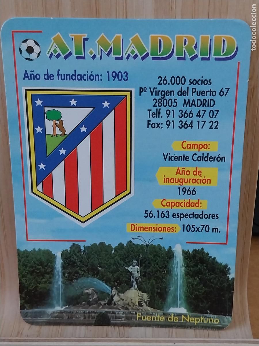 Coleccionismo Calendarios: ATLETICO MADRID AT NEPTUNO CALENDARIO 2002 PUBLI BAR PINCHO III PARLA REF BO.673