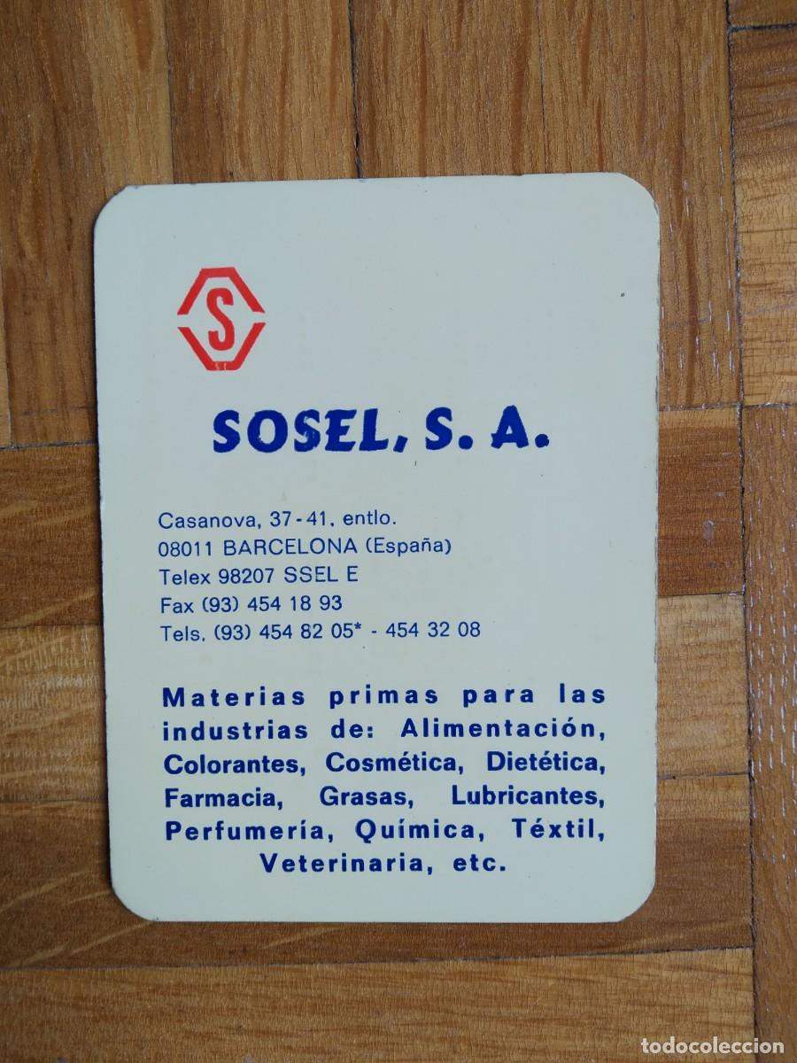 Coleccionismo Calendarios: CALENDARIO PUBLICITARIO SOSEL BARCELONA MATERIAS PRIMAS INDUSTRIA ALIMENTACION TEXTIL FARMACIA 1992