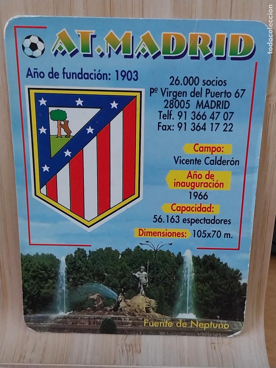 Coleccionismo Calendarios: ATLETICO MADRID AT NEPTUNO CALENDARIO 2002 PUBLI SALCHICHERIA PACO PARLA REF BO.669**