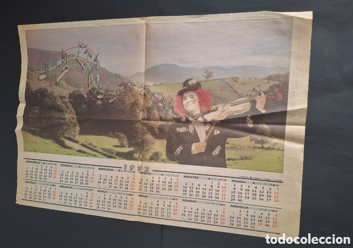 Coleccionismo Calendarios: CALENDARIO EGIN DE 1992