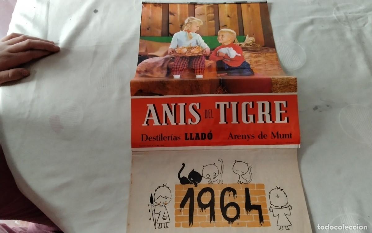 Coleccionismo Calendarios: ARENYS DE MUNT CALENDARIO PARET ANIS DEL TIGRE , DESTILERIAS LLADO , A&Ntilde;OS 1964 VER DESCRIPCION