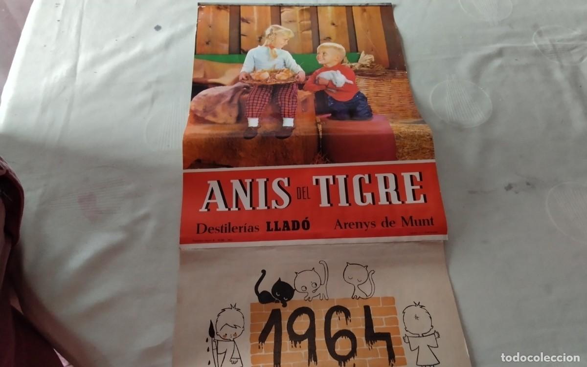 Coleccionismo Calendarios: ARENYS DE MUNT CALENDARIO PARET ANIS DEL TIGRE , DESTILERIAS LLADO , A&Ntilde;OS 1964 VER DESCRIPCION