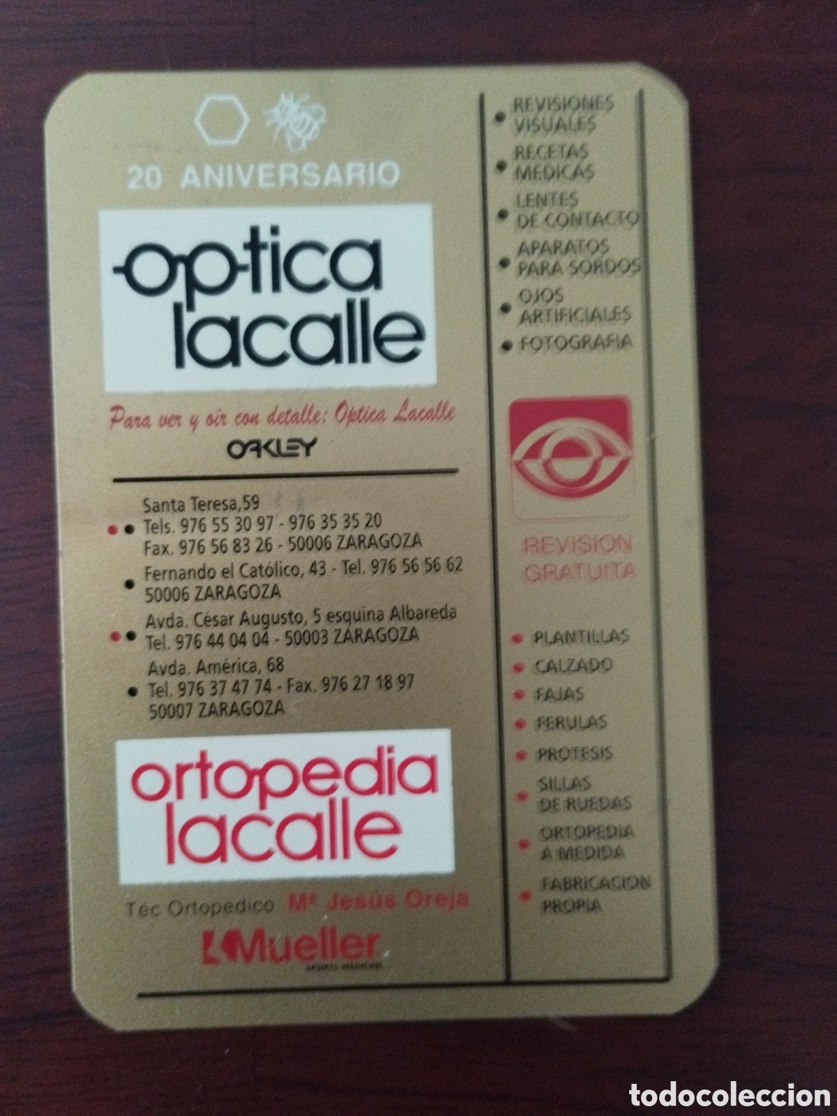 Coleccionismo Calendarios: Calendario &oacute;ptica lacalle a&ntilde;o 1997
