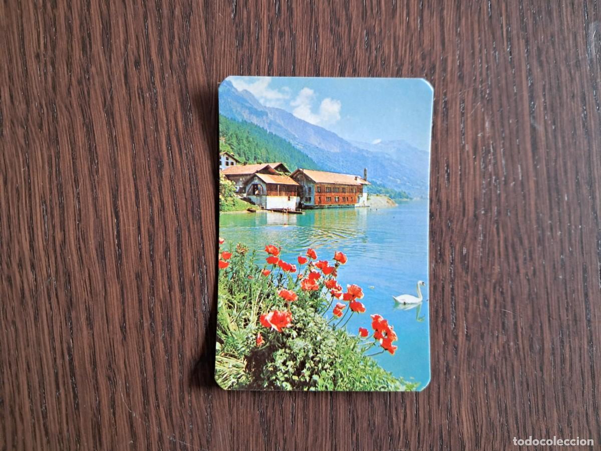 Coleccionismo Calendarios: calendario de serie DLB 182, paisaje, casitas al lago de r&iacute;o o lago, al fondo monta&ntilde;as, a&ntilde;o 1975.