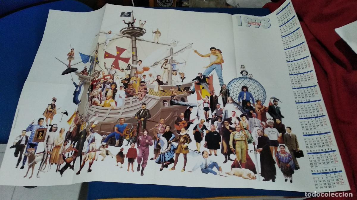 Coleccionismo Calendarios: cartel-calendario 1993 - tiempo (personajes) - 80x55 cm. VER FOTOS