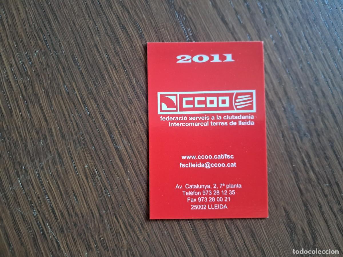 Coleccionismo Calendarios: calendario de publicidad, Sindicato CCOO, Lleida, a&ntilde;o 2011