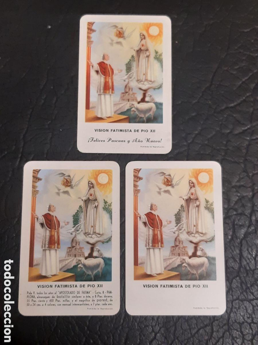 Coleccionismo Calendarios: Calendario fournier visi&oacute;n fatimista de P&iacute;o XII. Tres modelos