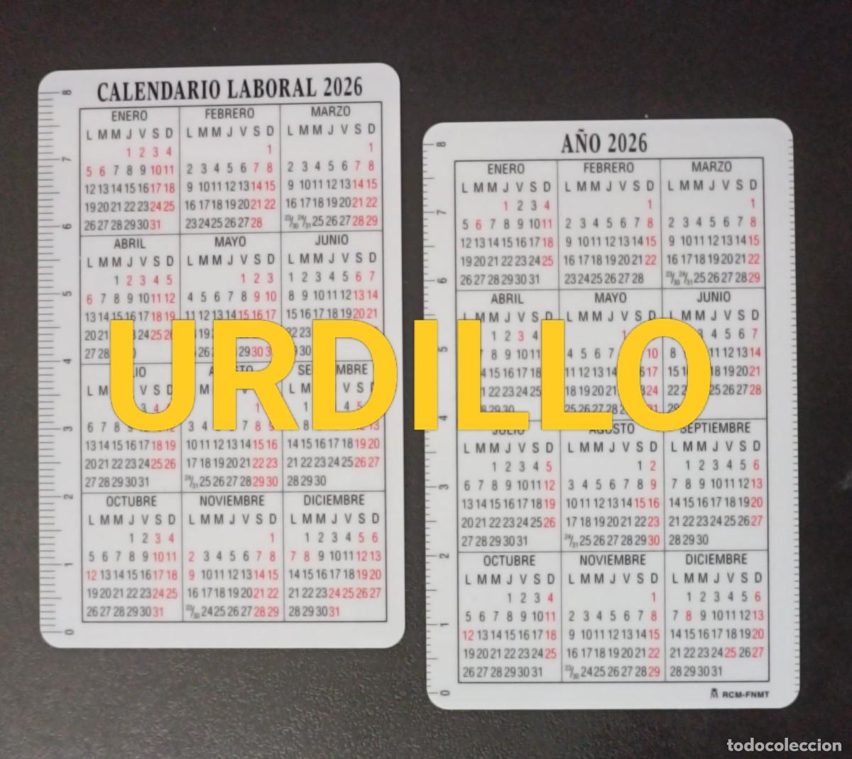 Coleccionismo Calendarios: CALENDARIO BOLSILLO - A&Ntilde;O 2026 - FNMT - LABORAL - F&Aacute;BRICA NACIONAL DE MONEDA Y TIMBRE