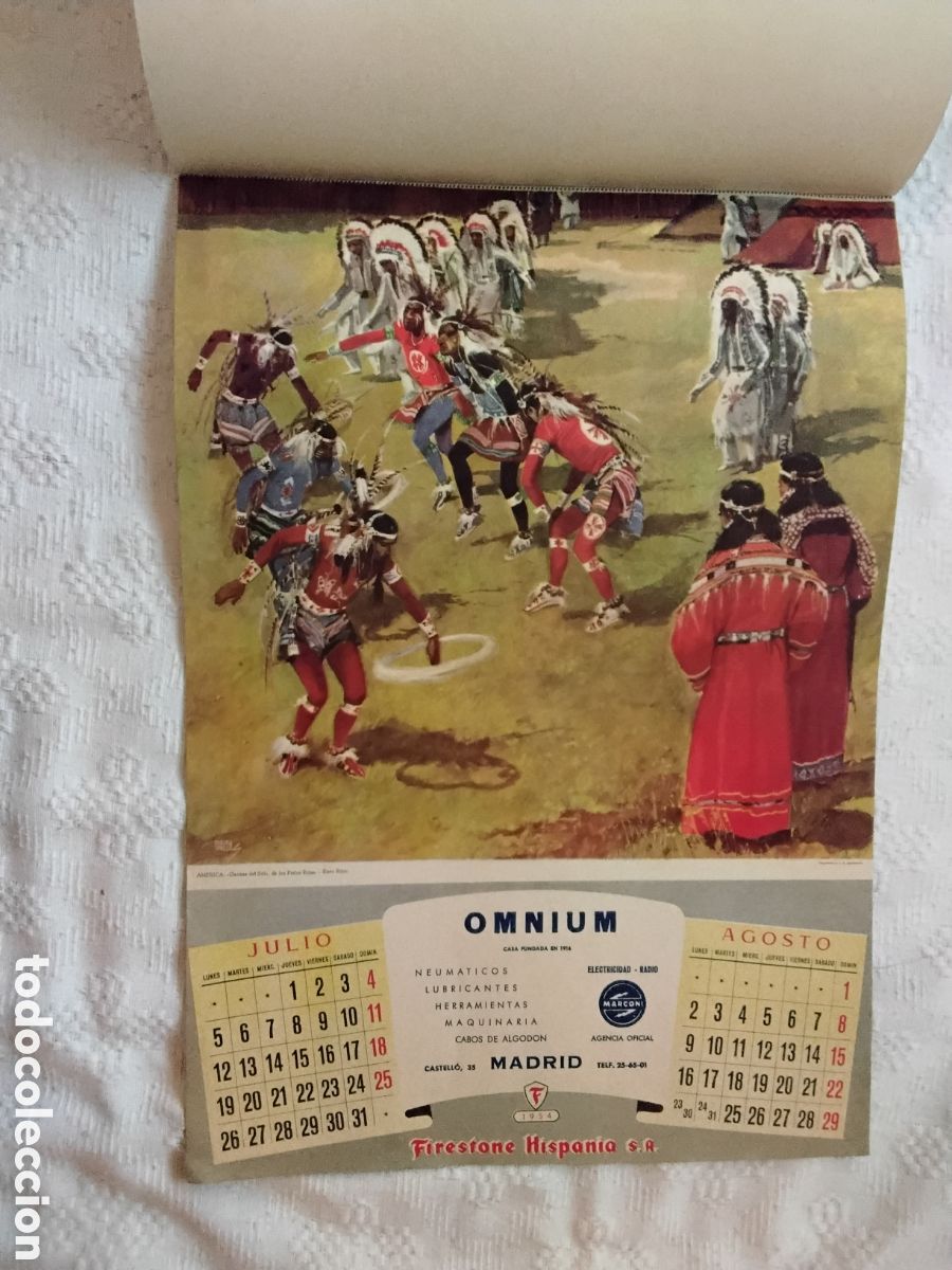Coleccionismo calendarios: CALENDARIO FIRESTONE HISPANIA 1954 - Foto 5