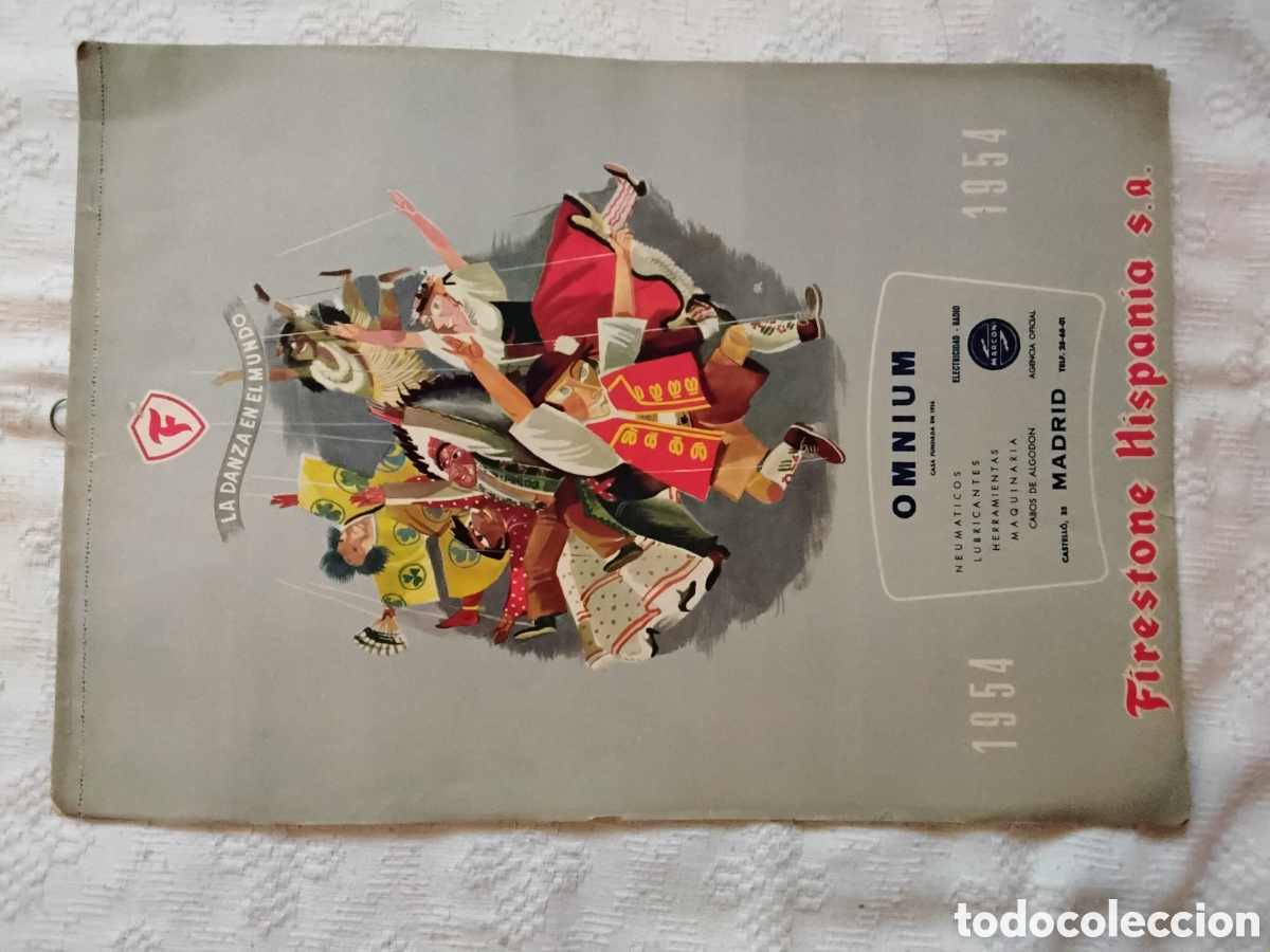 Coleccionismo Calendarios: CALENDARIO FIRESTONE HISPANIA 1954