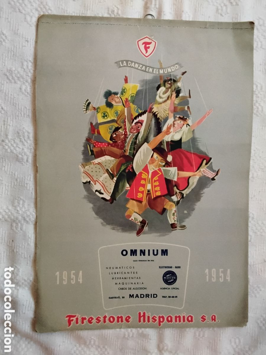 Coleccionismo calendarios: CALENDARIO FIRESTONE HISPANIA 1954 - Foto 1