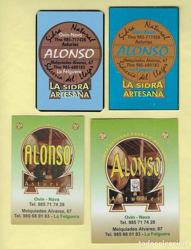 Coleccionismo Calendarios: 4 CALENDARIOS BOLSILLO A&Ntilde;OS 2001- 2004 BEBIDAS -SIDRA NATURAL ALONSO - ASTURIAS- VER FOTO REVERSOS