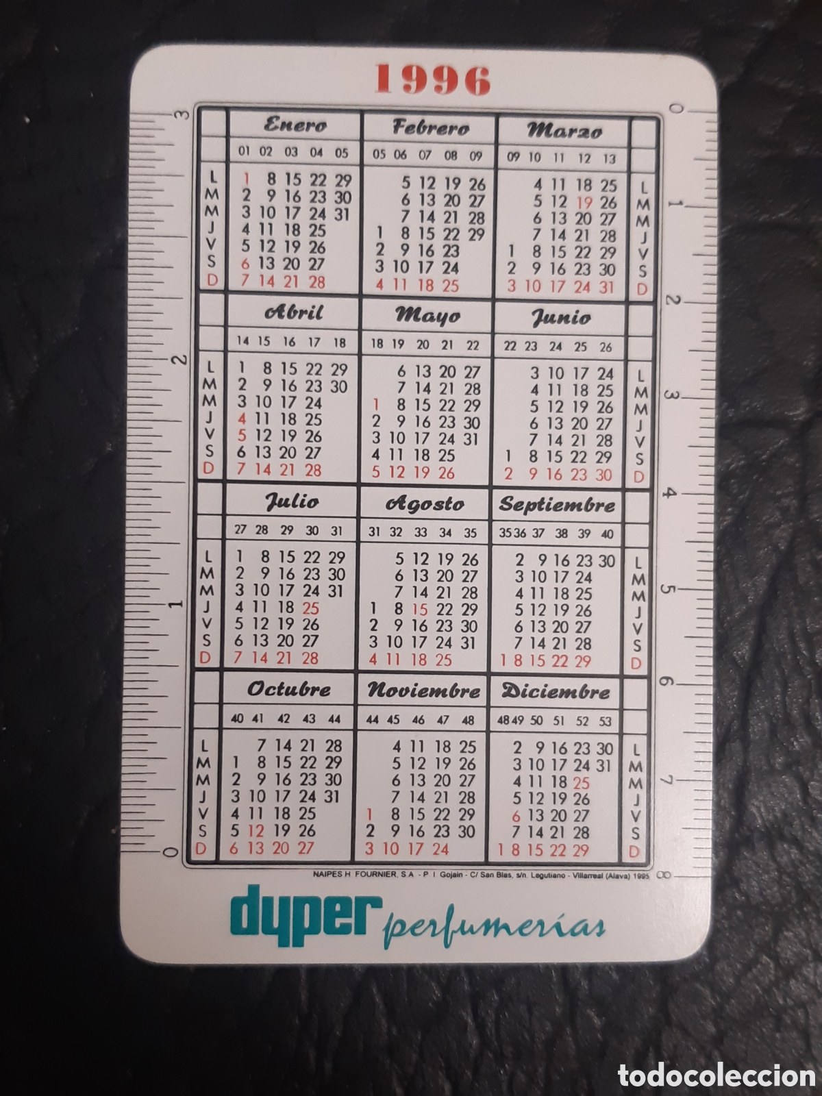 Coleccionismo Calendarios: Calendario fournier perfumer&iacute;as Dyper 1996-97