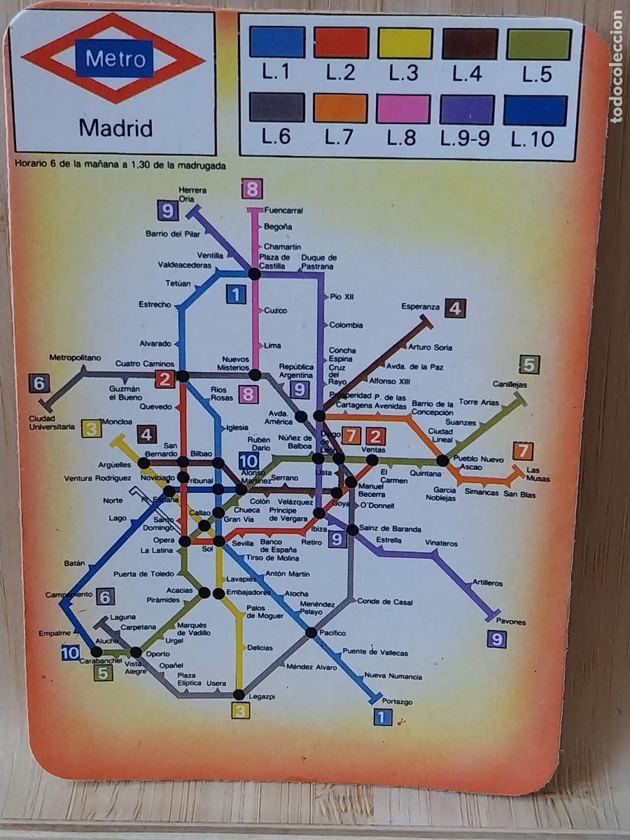 Coleccionismo Calendarios: PLANO METRO MADRID CALENDARIO A&Ntilde;O 1990 PUBLI VIDEO CLUB GADOVI REF C.L.N. 485