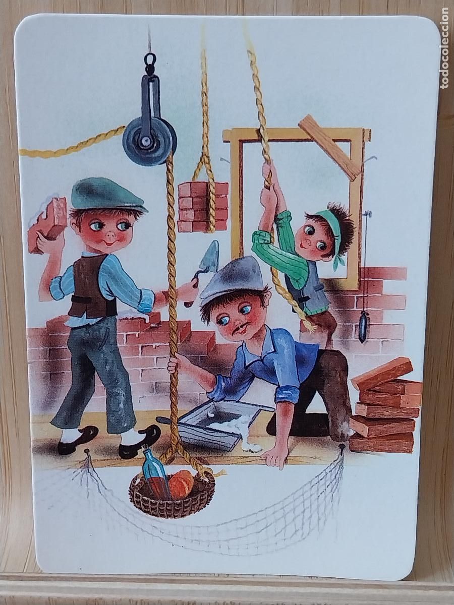 Coleccionismo Calendarios: TRABAJADORES CONSTRUCCION ILUSTRACION CALENDARIO A&Ntilde;O 1989 PUBLI ALUMINIOS JUANCA REF MP 23