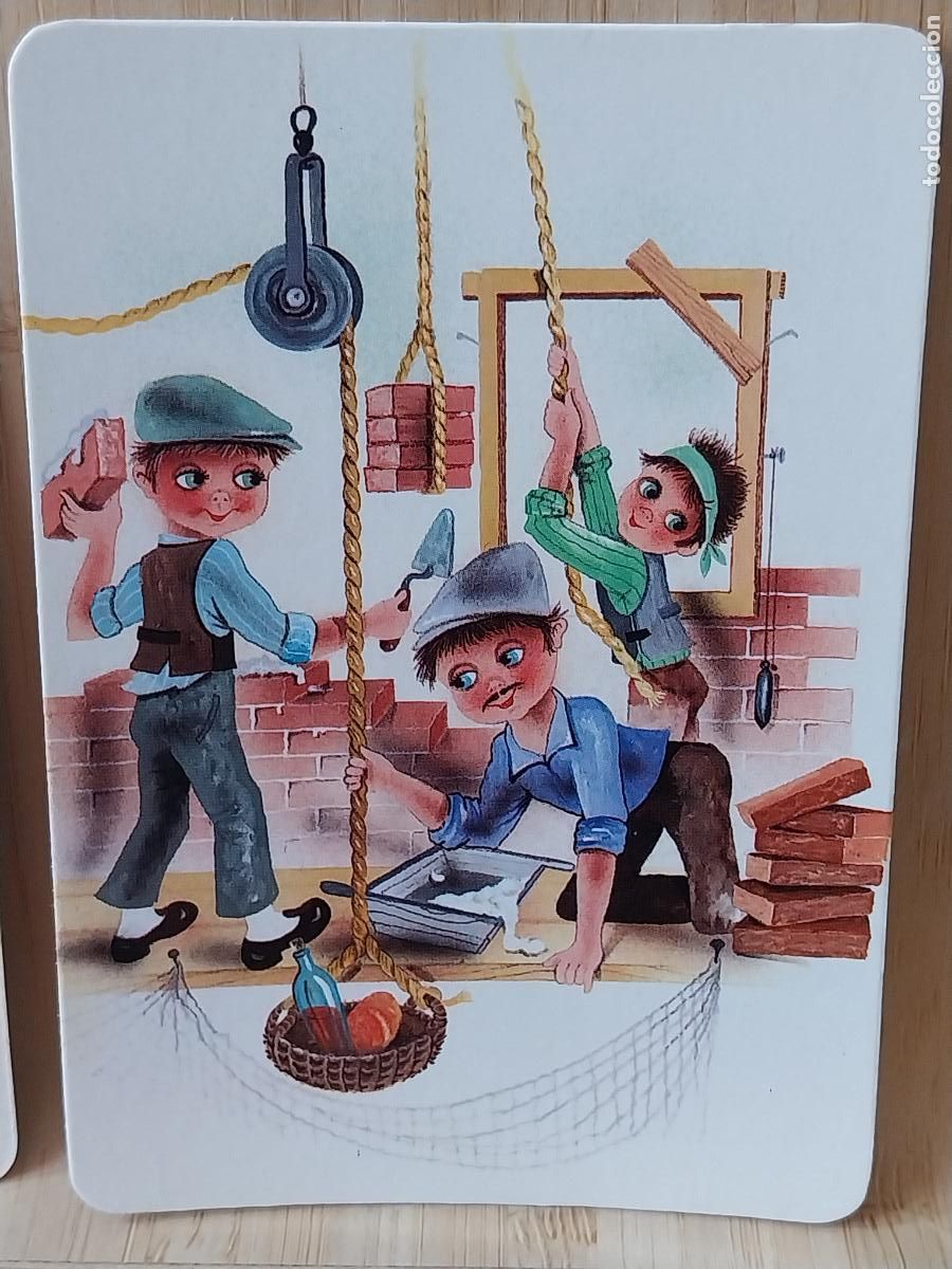 Coleccionismo Calendarios: TRABAJADORES CONSTRUCCION ILUSTRACION CALENDARIO A&Ntilde;O 1989 * PUBLI ALUMINIOS JUANCA REF MP 23