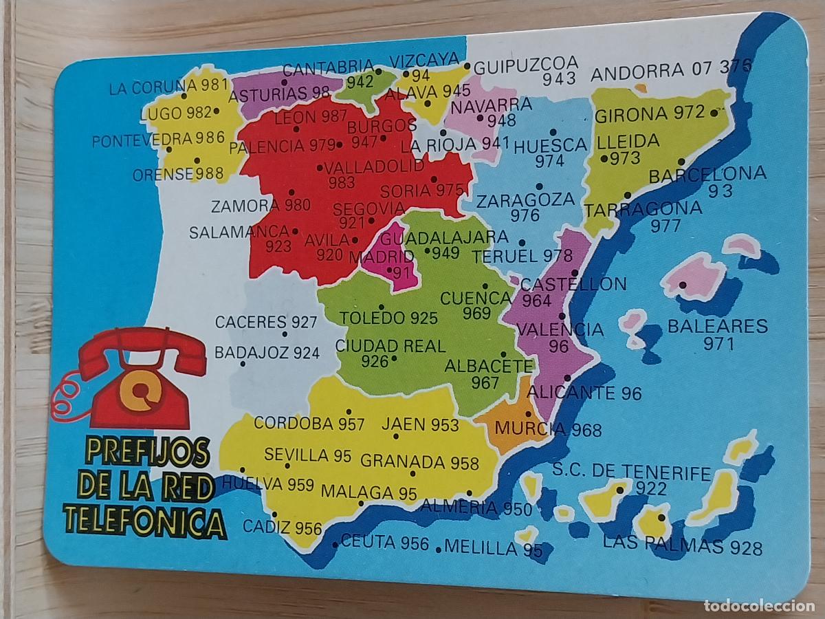 Collezionismo Calendari: ILUSTRACION MAPA PREFIFOS A&Ntilde;O 1996 * PUBLI SEGURDISA REF MC 71