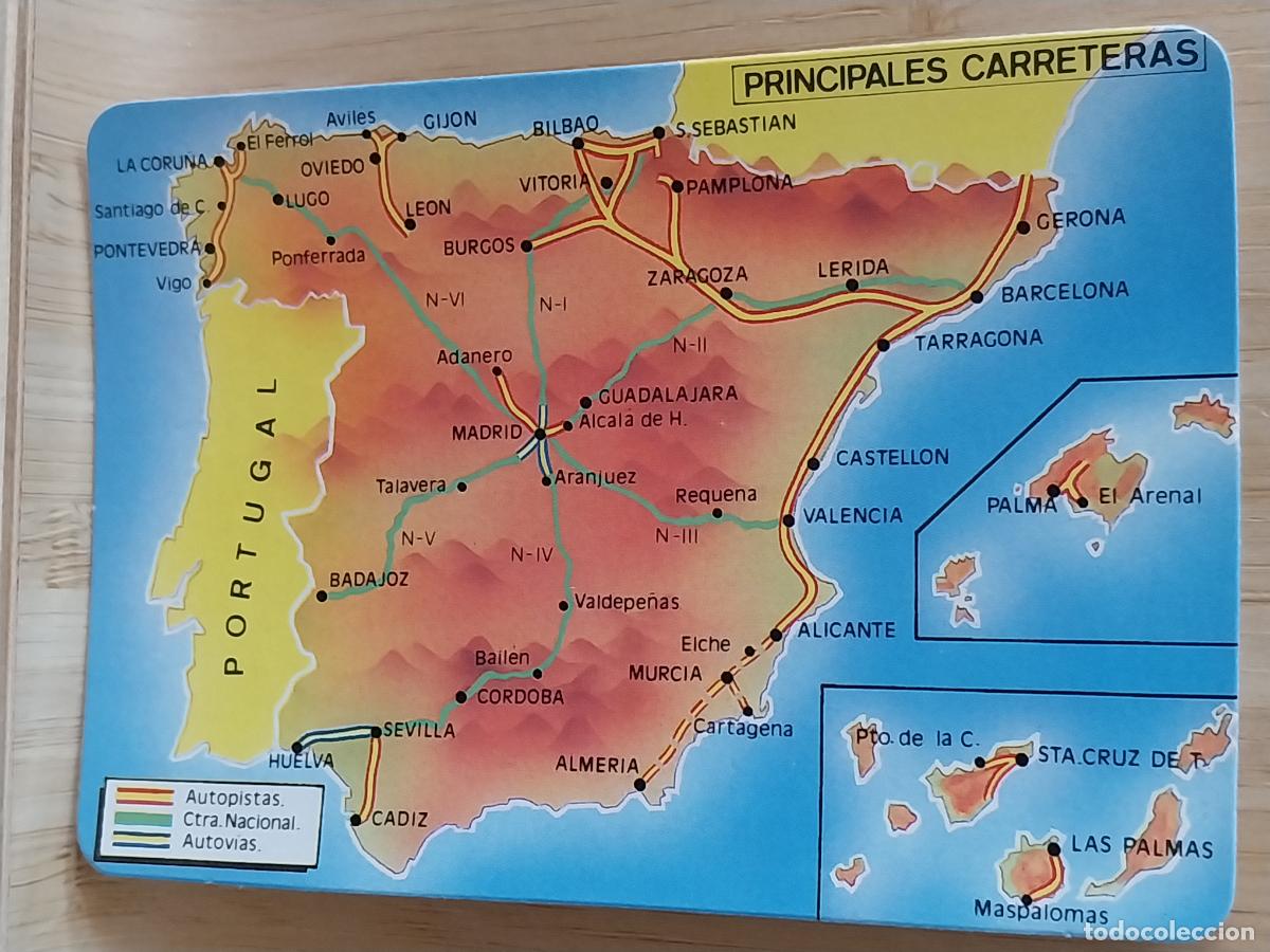 Coleccionismo Calendarios: ILUSTRACION MAPA CARRETERAS A&Ntilde;O 1990 * PUBLI BAR BIARRITZ MADRID REF MP 33 *****