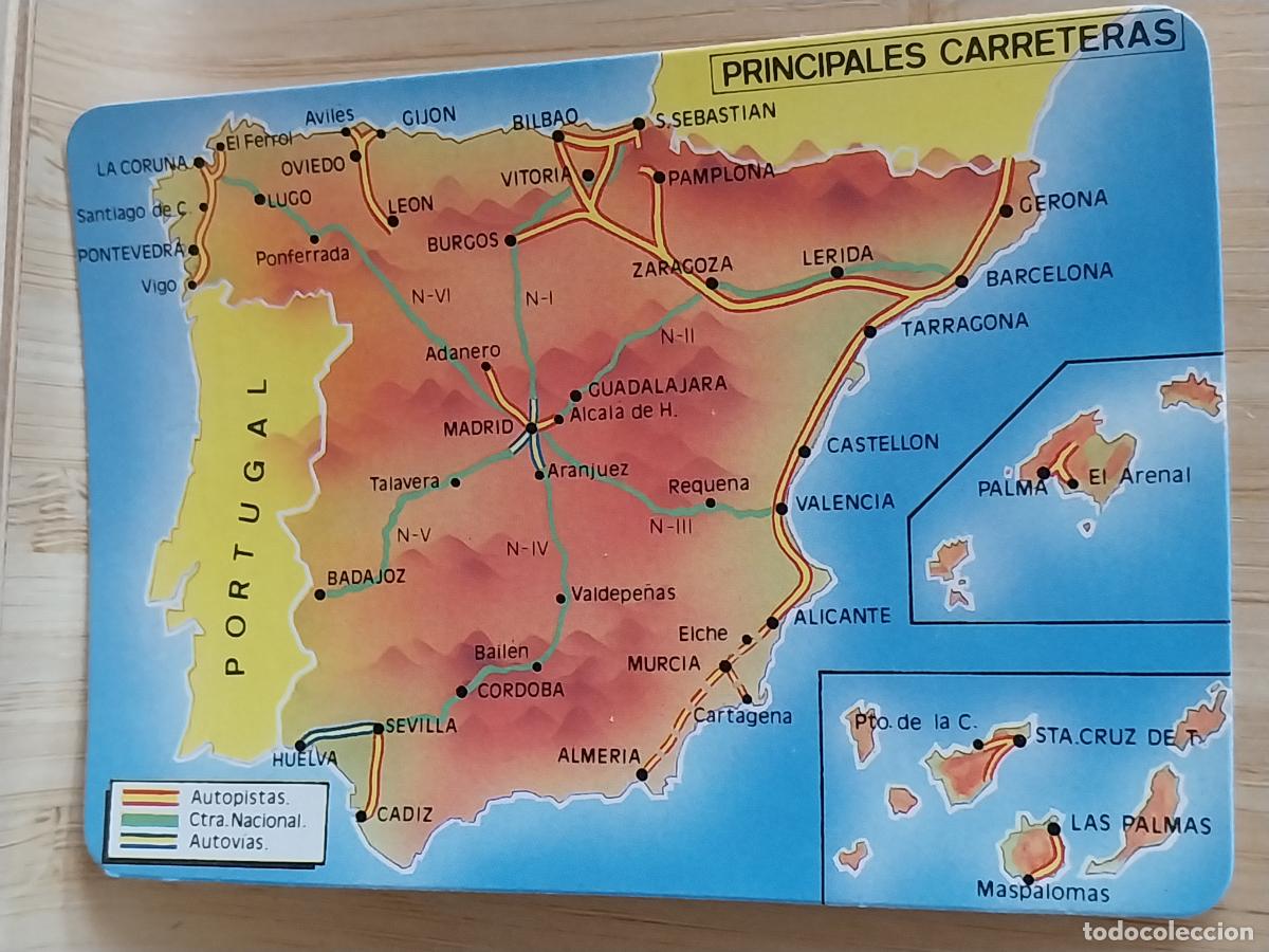 Coleccionismo Calendarios: ILUSTRACION MAPA CARRETERAS A&Ntilde;O 1990 * PUBLI BAR BIARRITZ MADRID REF MP 33 ****