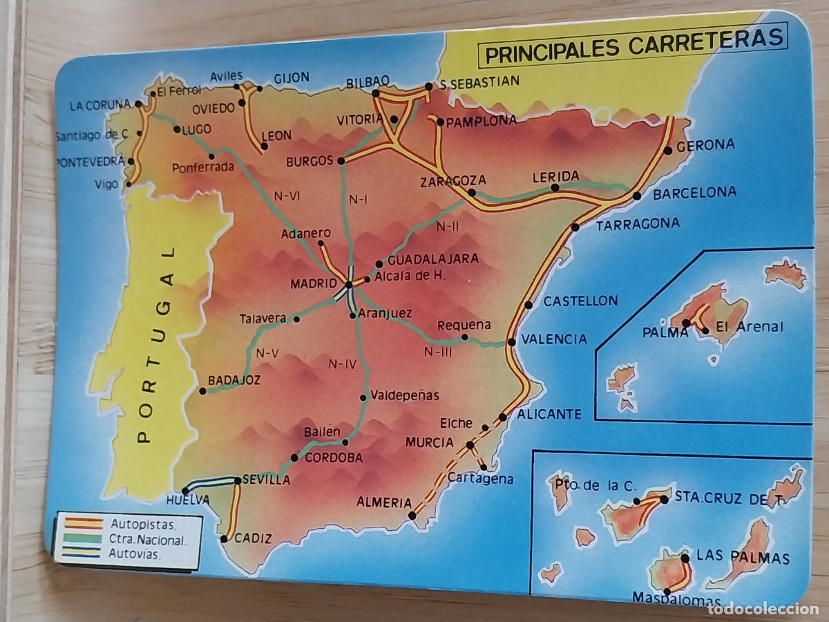 Coleccionismo Calendarios: ILUSTRACION MAPA CARRETERAS A&Ntilde;O 1990 * PUBLI BAR BIARRITZ MADRID REF MP 33 ***