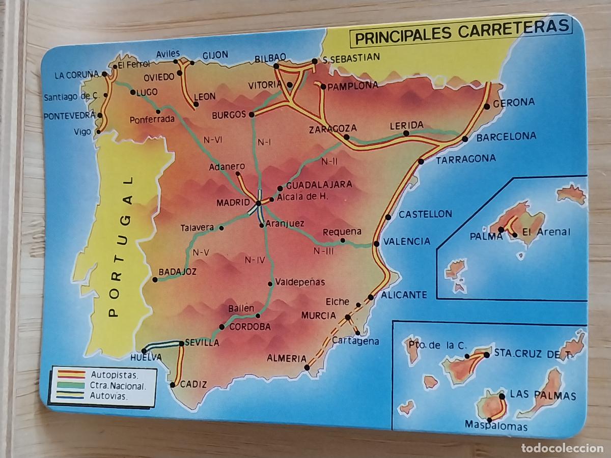 Coleccionismo Calendarios: ILUSTRACION MAPA CARRETERAS A&Ntilde;O 1990 * PUBLI BAR BIARRITZ MADRID REF MP 33 **