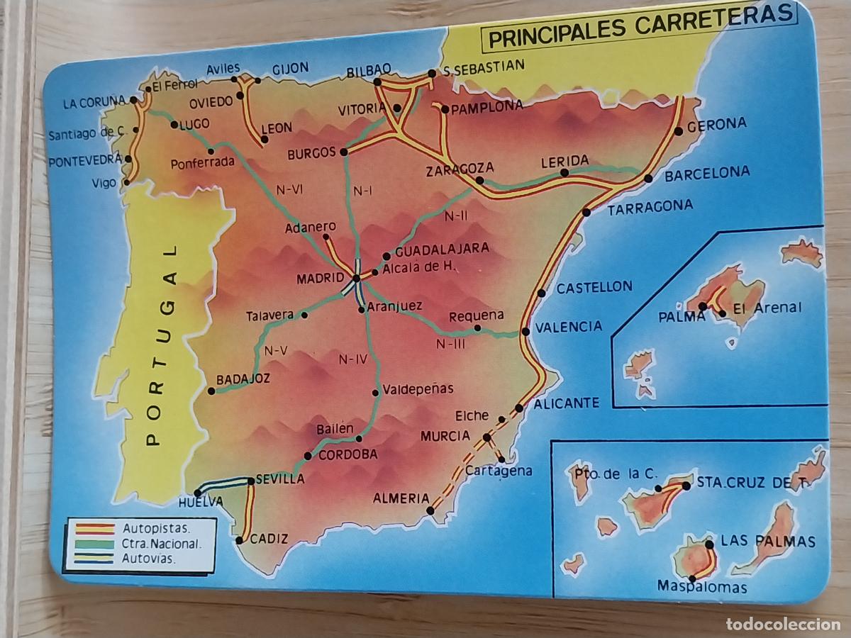 Coleccionismo Calendarios: ILUSTRACION MAPA CARRETERAS A&Ntilde;O 1990 * PUBLI BAR BIARRITZ MADRID REF MP 33 *