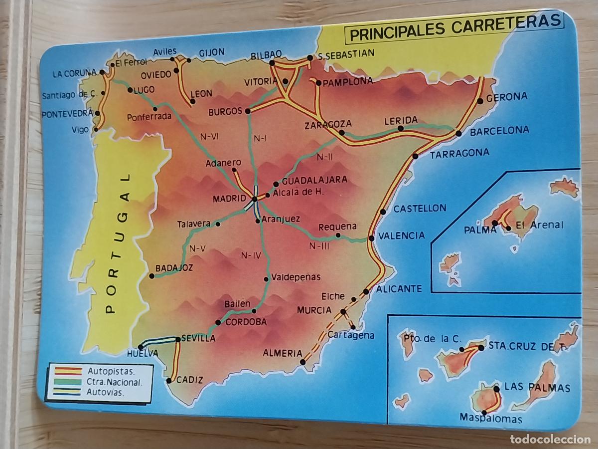 Coleccionismo Calendarios: ILUSTRACION MAPA CARRETERAS A&Ntilde;O 1990 * PUBLI BAR BIARRITZ MADRID REF MP 33
