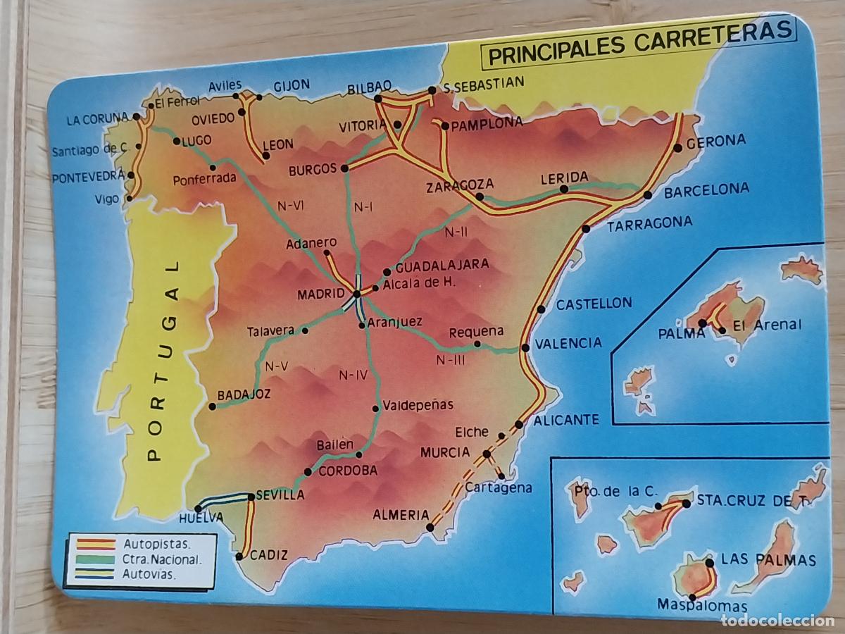 Coleccionismo Calendarios: ILUSTRACION MAPA CARRETERAS A&Ntilde;O 1990 * PUBLI BAR BIARRITZ MADRID REF MP 33 ---